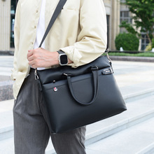 15.6寸PU笔记本电脑包简约手提包商务手提斜挎公文包可加印logo