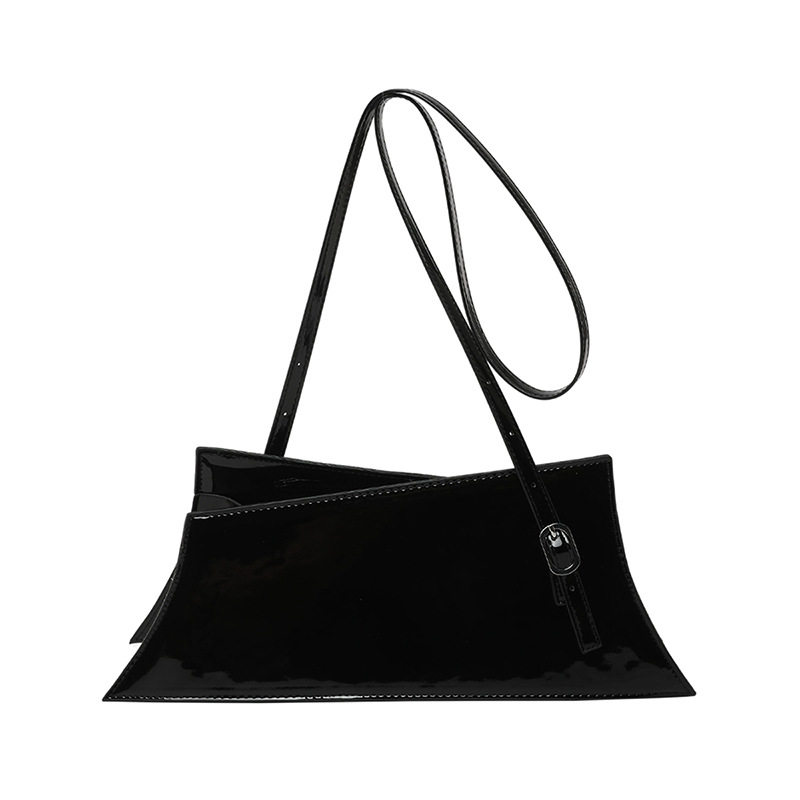 Bolso grande de diseño de nicho 2025 verano nuevo bolso femenino bolso de hombro de textura de alta gama charol brillante bolso de mensajero marea