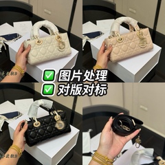 2025新款女包包秋冬CD经典横版戴妃包菱格链条单肩斜挎手提小方包
