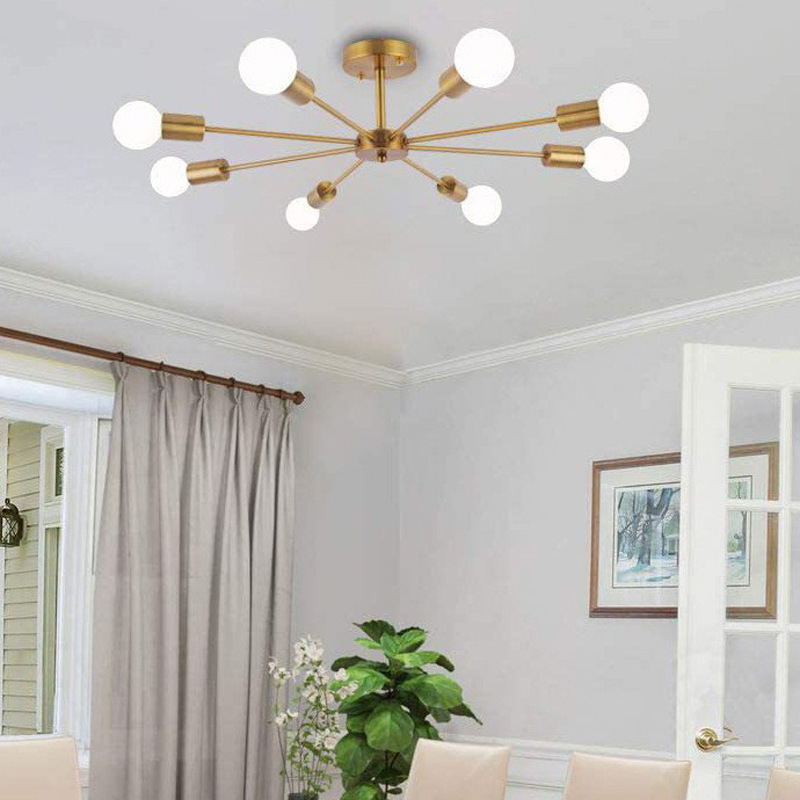 Luz de techo, lámpara de viento, lámpara de arte, lámpara de techo, sala de estar simple, atmósfera nórdica, comedor industrial, dormitorio transfronterizo