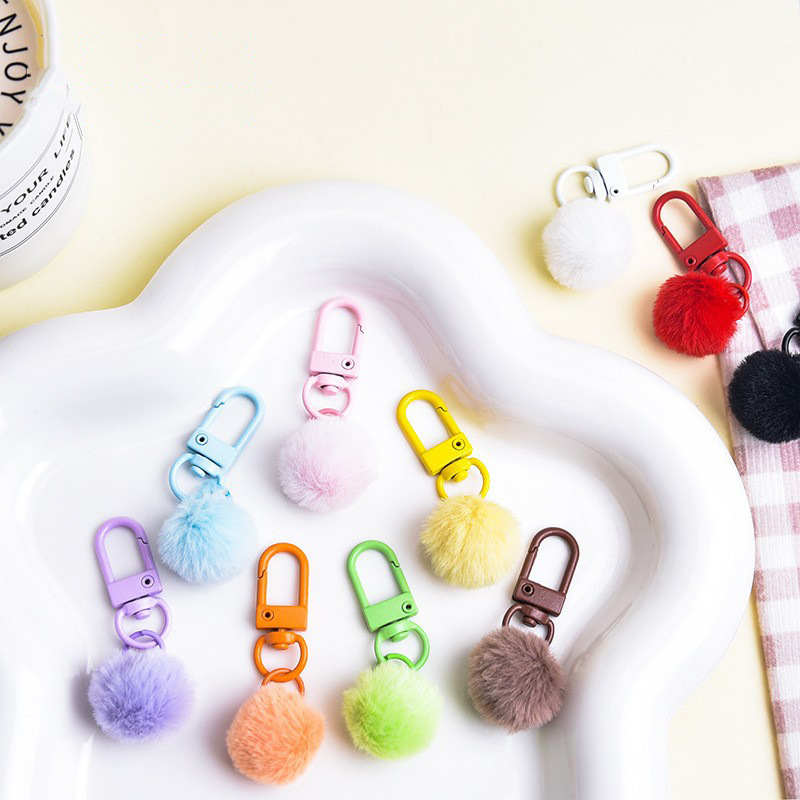 Cute Plush Ball Keychain DIY Pendant Candy Color Door Buckle Jewelry Accessories Imitation Rabbit Fur Ball Pendant Wholesale Cute Plush Ball Keychain DIY Pendant Candy Color Door Buckle Jewelry Accessories Imitation Rabbit Fur Ball Pendant Wholesale