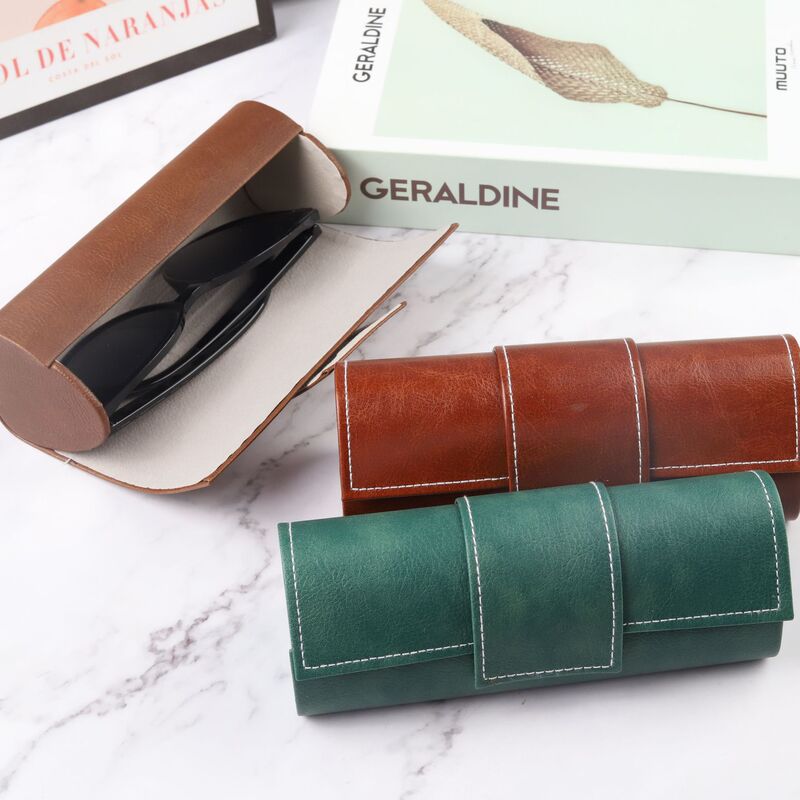 Retro Glasses Case Folding Glasses Bag Business Simple Myopia Glasses Case Sunglasses Storage Bag Manufacturer Wholesale
