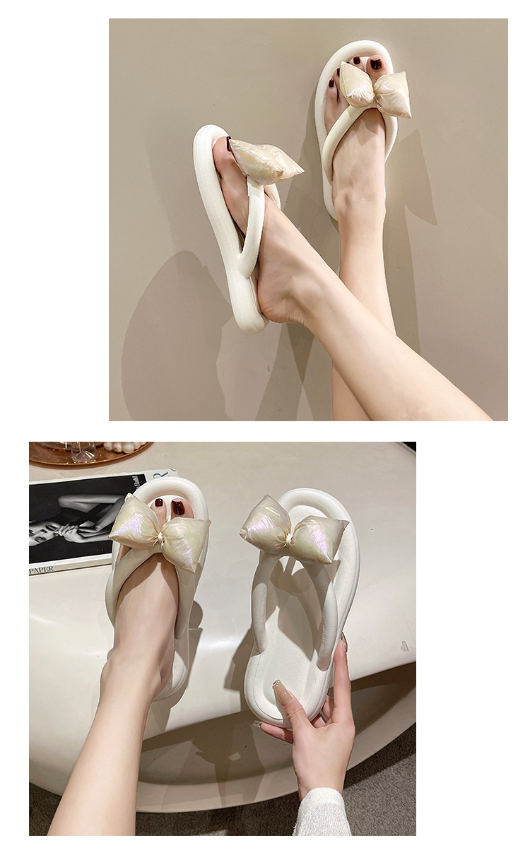 Women's Flip Flops Flat Bowknot Beach Sandals Summer Fairy Style_voghion.com