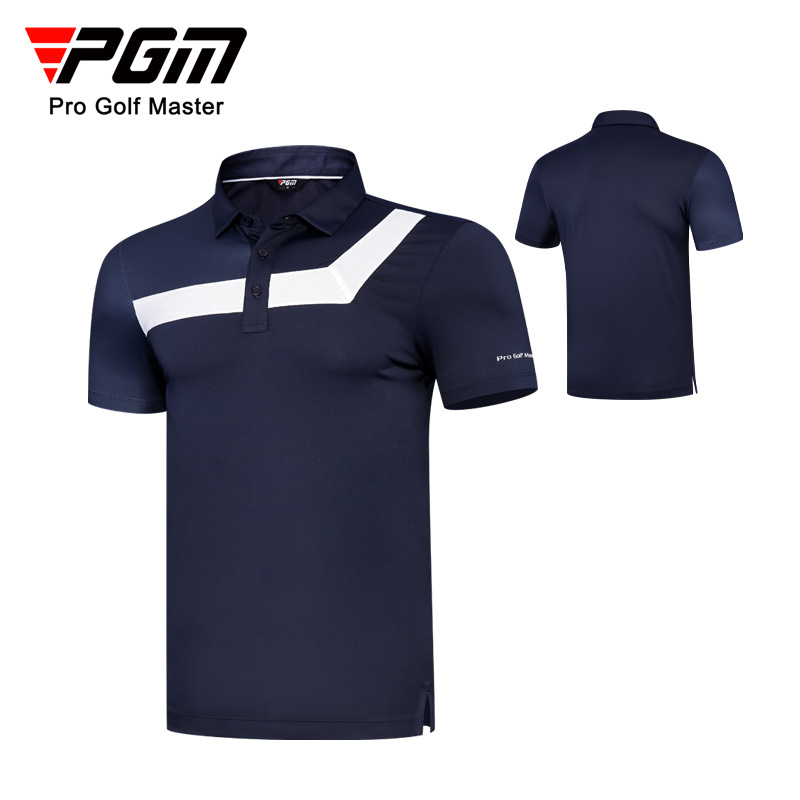 Áo thun nam ngắn tay PGM mùa hè thể thao thoáng khí co giãn — KUZ158-Quần kaki, KUZ158-Quần màu xanh nước ngoài, YF580-Áo màu xanh hải quân, KUZ158-Quần Trắng