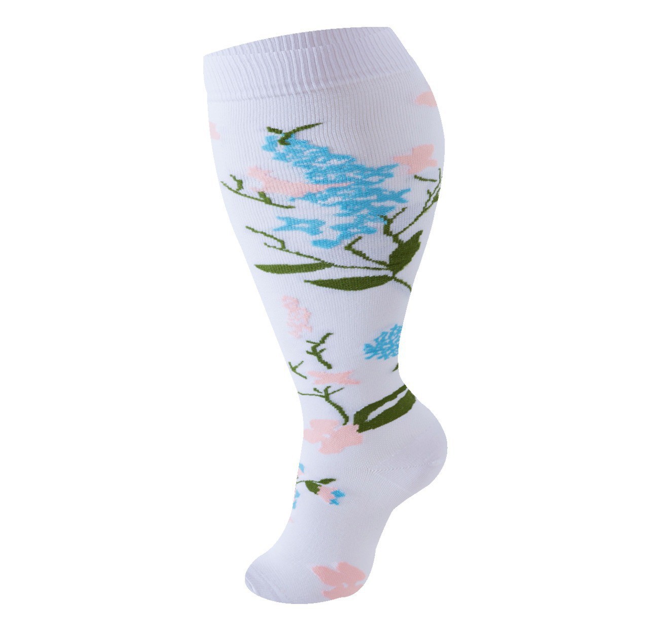 体型の大きい方のための越境加圧スポーツソックス、太った方のための膝上丈のロングソックス、強力な圧縮弾性の肥満者用スポーツソックス