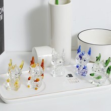 仿真动物水晶工艺品跨境货源桌面办公家居装饰摆件轻奢水晶龙摆件