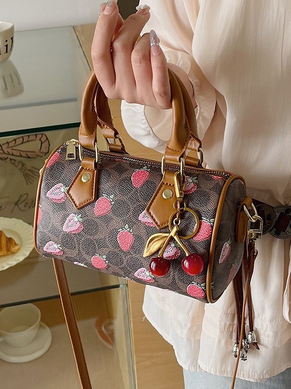 2026 primavera nueva moda impresión mochila retro nicho de diseño portátil bolsas de almohada de Boston mujeres