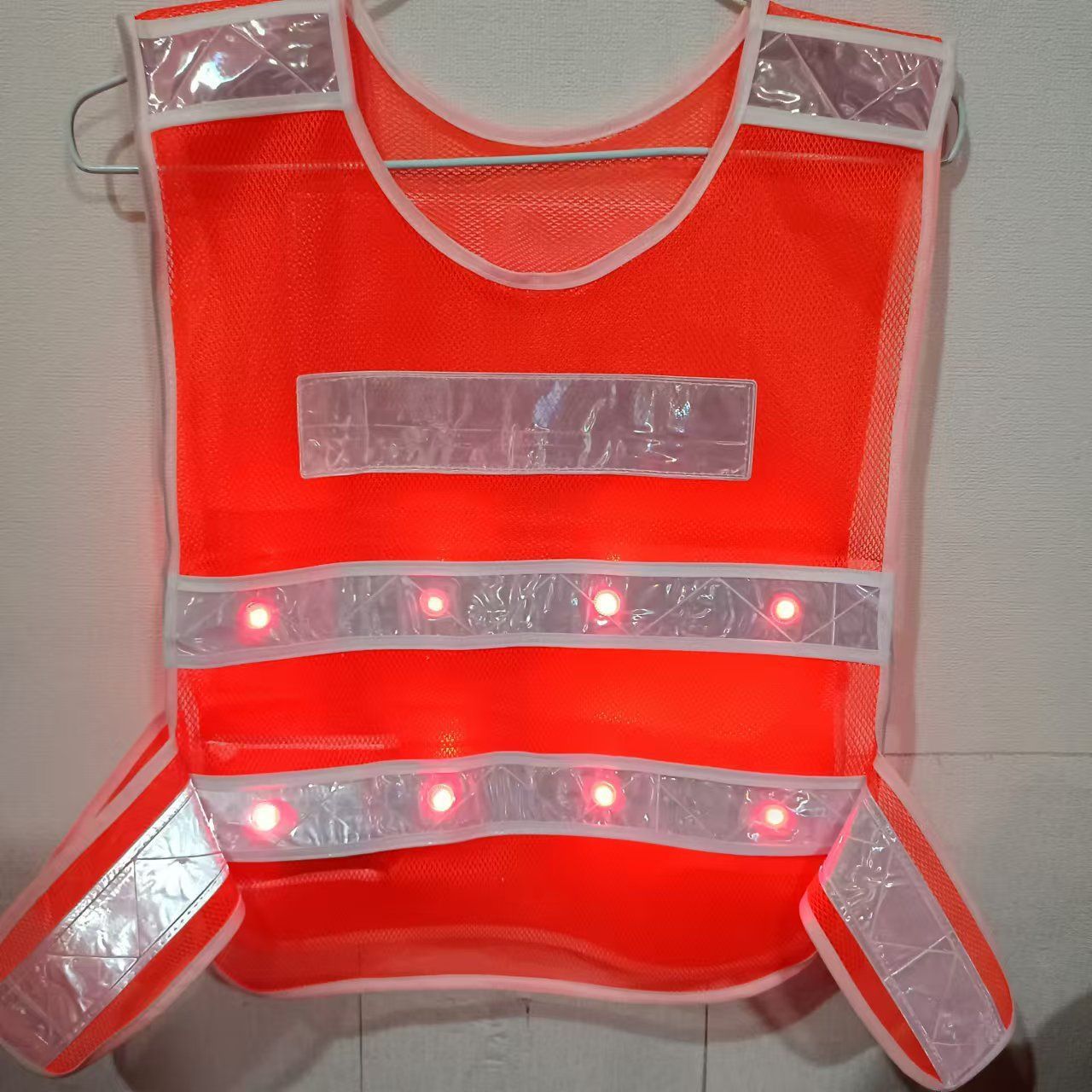 LED环卫带灯爆闪灯夜间巡逻骑行交通反光马甲反光背心反光衣服