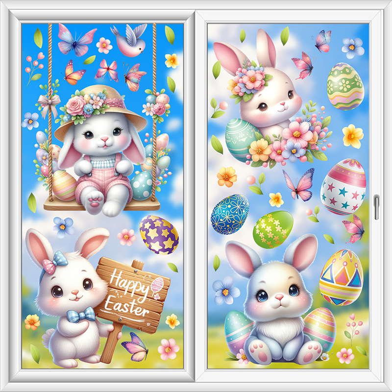 temu cross-border hot easter egg cute hat rabbit bedroom refrigerator car window glass wallpaper temu cross-border hot easter egg cute hat rabbit bedroom refrigerator car window glass wallpaper