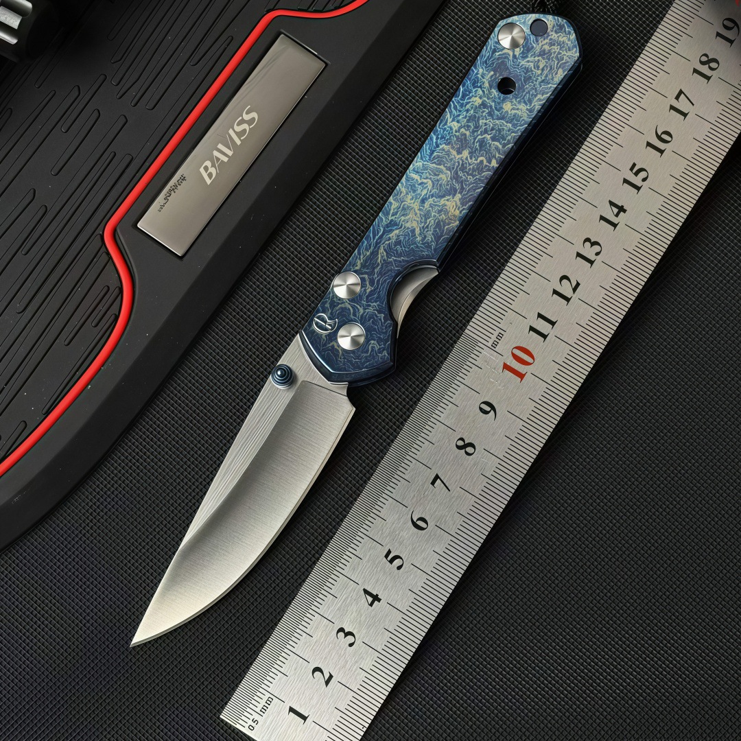 Chris Reeve titanium alloy 14C28N steel camping folding knife…