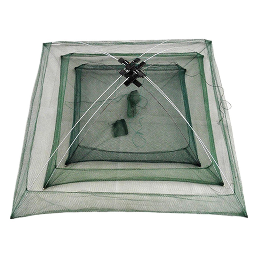 Jaula de camarón de cuatro esquinas instalación no cerrada movimiento libre Red de camarón Red de elevación jaula de red congestionado captura de peces bolsa de red de pesca equipo de pesca al por mayor