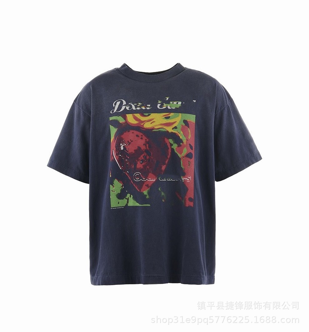 クロスボーダーの新型欧米のファッションブランドのレトロな水洗いは古い落書きをします。