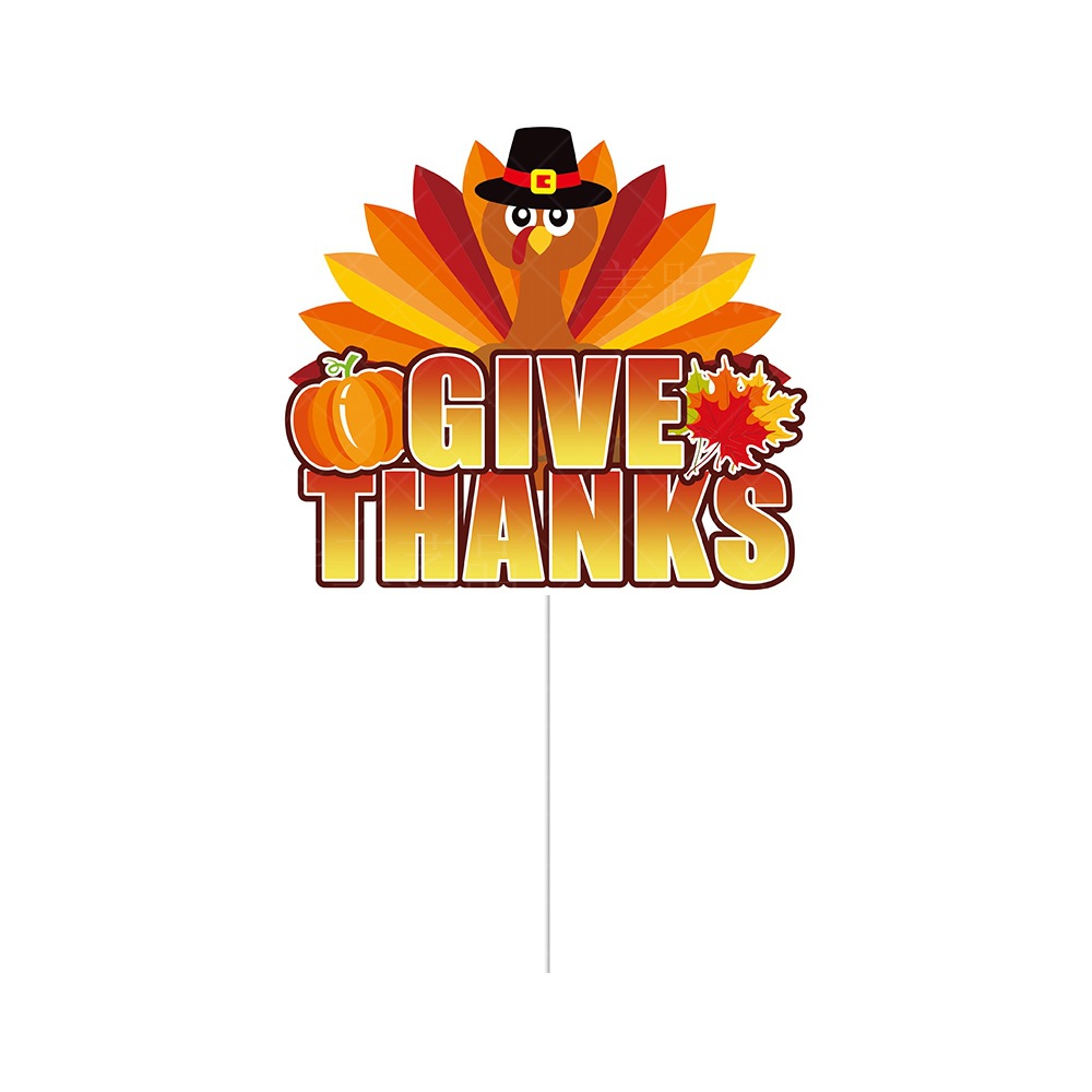 Nueva decoración de Acción de Gracias dar gracias tire bandera Turquía pastel plug-in otoño decoraciones del partido