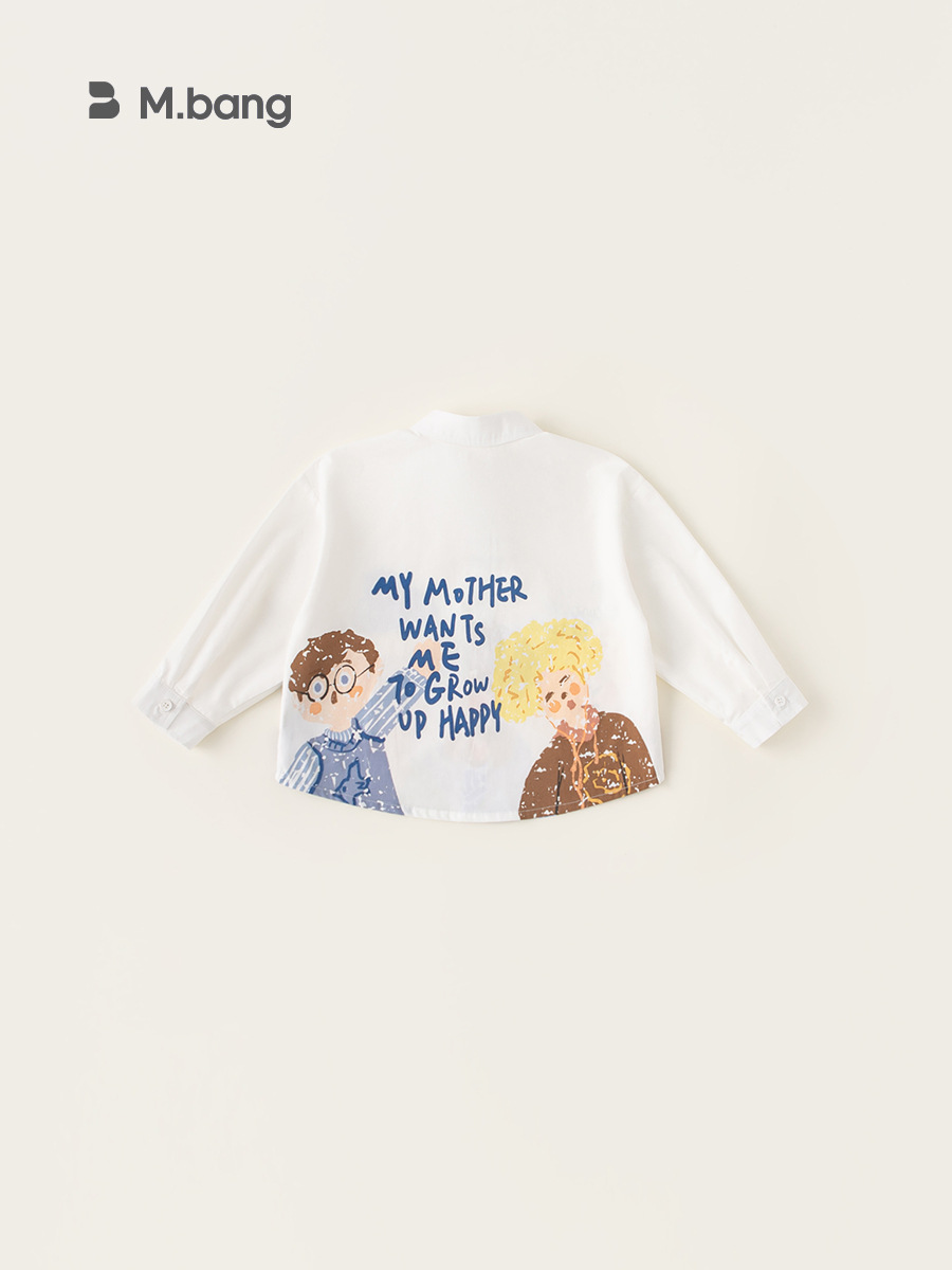 Yoobao ropa infantil camisa infantil 2025 primavera nuevo niño dibujos animados graffiti camisa coreana camisa de bebé