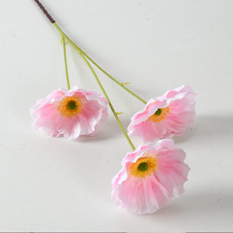 Simulación de flores de amapola 3D retrógrado pinturas al óleo de yu belleza flores falsas bodas decoración de hotel flores artificiales