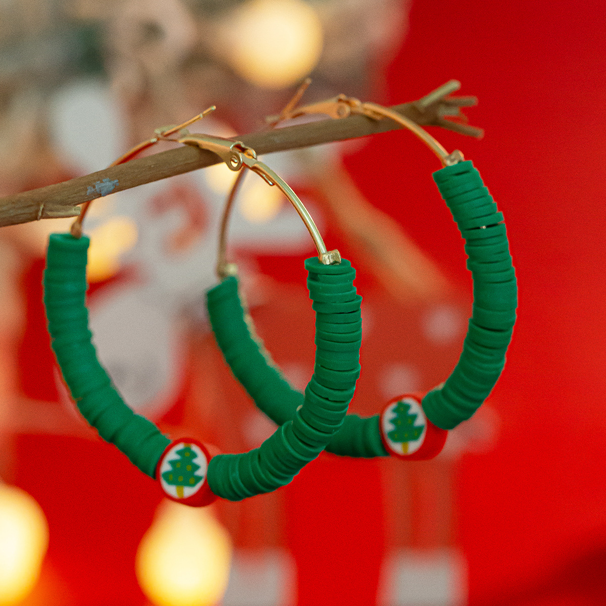 Colorful Soft Ceramic Set With Personalized Hand Drawn Geometric Earrings For Women_voghion.com