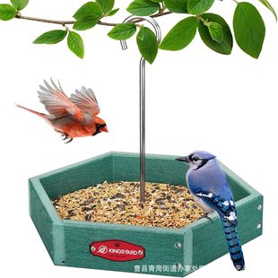 Wooden Feeder Solid Wood Bird Feeder Outdoor Garden Decoration Hummingbird Feeder with Umbrella Squirrel Dining Table