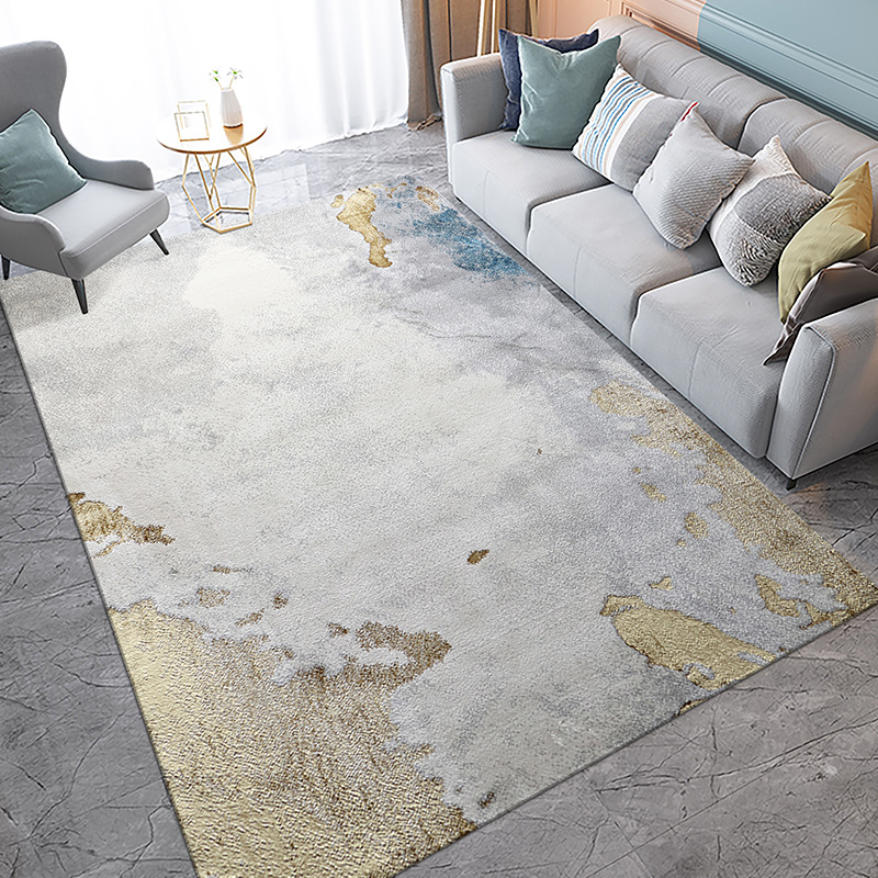 Alfombras de estilo moderno de lujo ligero alfombras de cama alfombras de sala de estar gruesas alfombras resistentes a la suciedad fácil de cuidar alfombras antideslizantes se pueden cortar