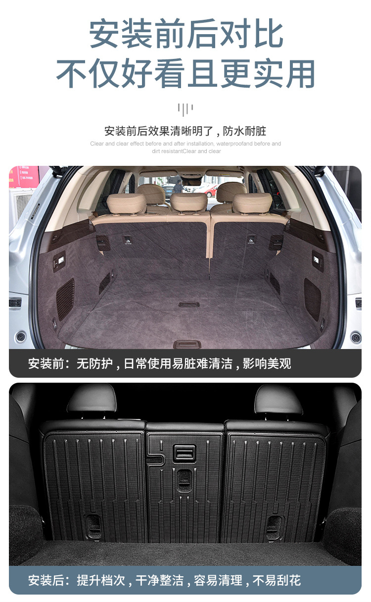 Suitable for Wenjie M7 Trunk Mat, Rear Trunk Seat Back Cushion, Tpe Buckle Split Protective Pad, Interior