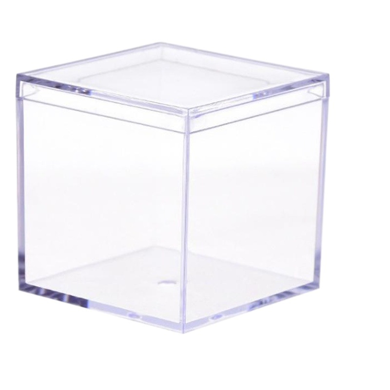 PS caja transparente de plástico caja de dulces cuadrada tapa delgada caja de embalaje de comida cuadrada caja transparente