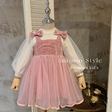 女童公主裙春秋季韩版儿童装套装小女孩洋气连衣裙两件套洋气