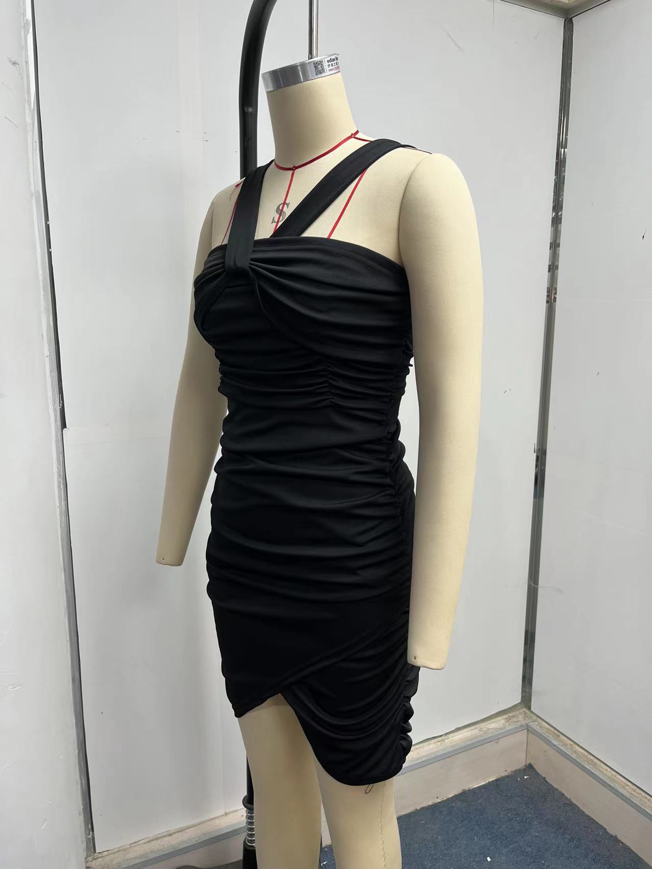 Women Clothing Sexy Dress Summer Sexy Cross Twist Strap Backless Pleated Hip Dress