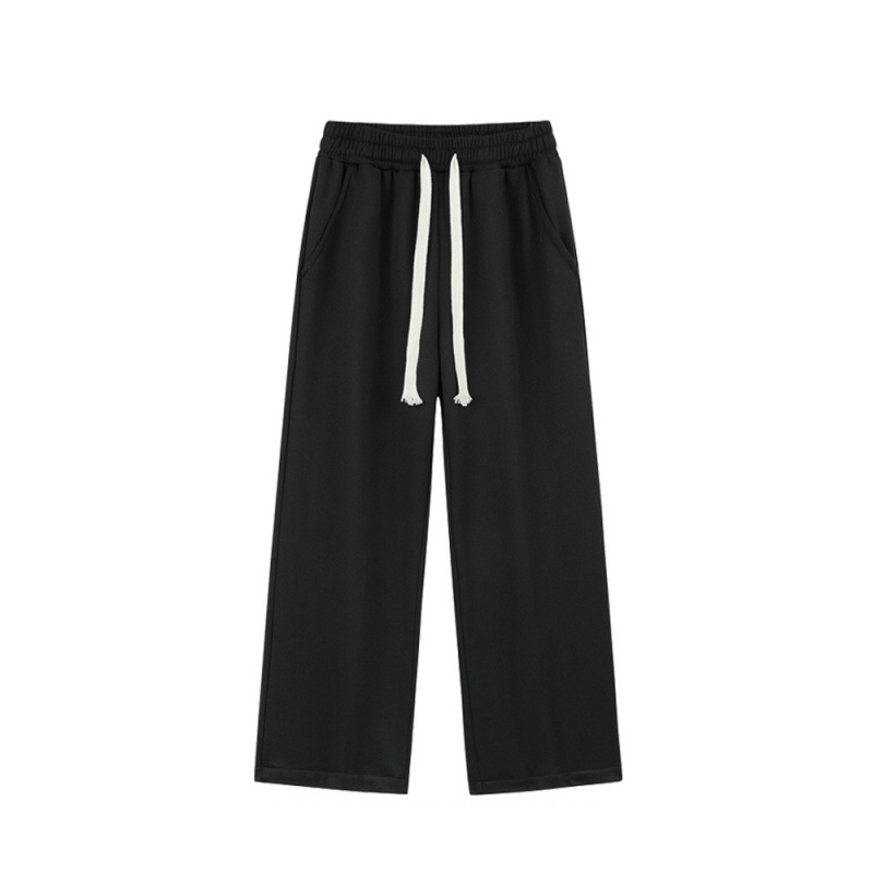 Gray Sweatpants for Men, Spring and Autumn Casual Pants, Loose Fit, Large Size, Drapey Sports Pants, Versatile Straight-Leg Wide-Leg Flat-Bottom Pants