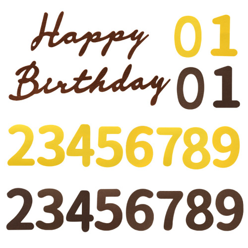 Cross-border Xiaohongshu internet celebrity children's baby felt non-woven digital birthday decoration first-year party photo arrangement