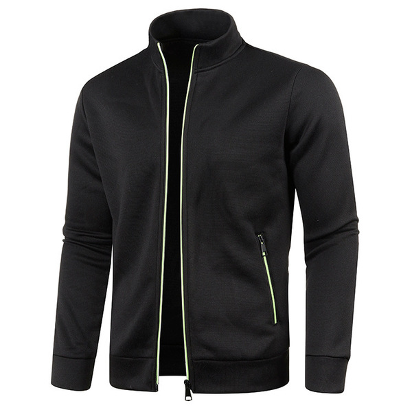 Demi-season knitted velvet sweater with zipper