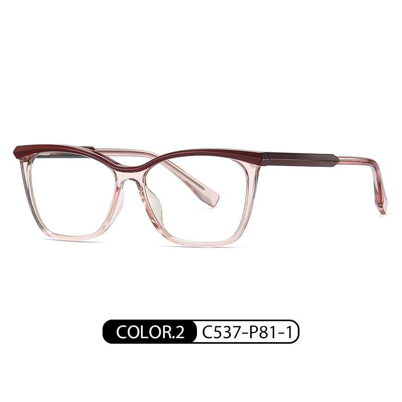 Comercio exterior nuevo gato gafas de moda europea y americana de dos colores gafas lisas marco TR3517 ácido propiónico pin primavera pierna anti-luz azul