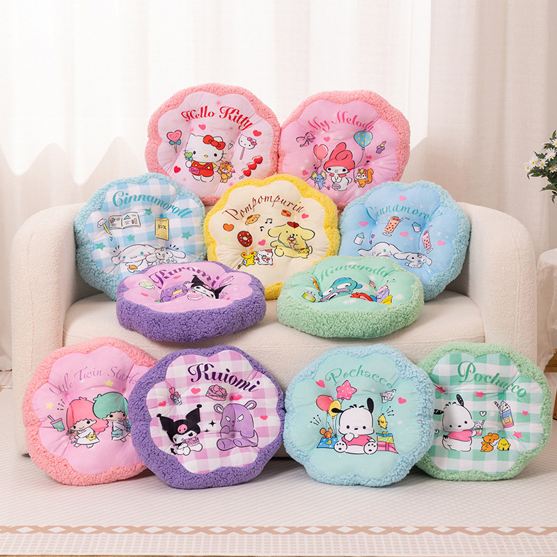 卡通家用坐垫防滑加厚椅垫毛绒蒲团办公室久坐保暖冬季学生屁股垫