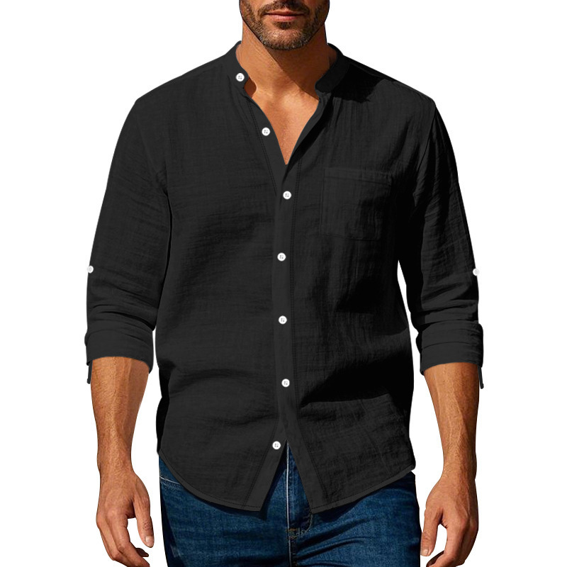 Men's Clothing Men's Summer Linen Button Shirt Long Sleeved Casual Loose Beach Suit Shorts Cardigan For Formal & Casual_viptrois.com