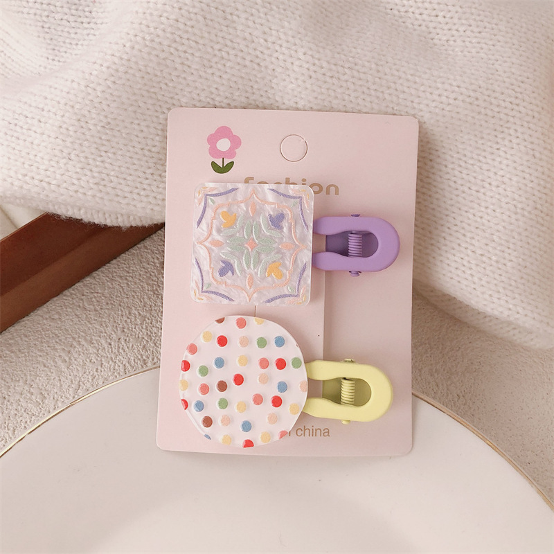 Cream Candy coreano para niños impresión de color flor gran patrón de patrón de boca de pato para niñas padres e hijos pintados en pulverización de colores