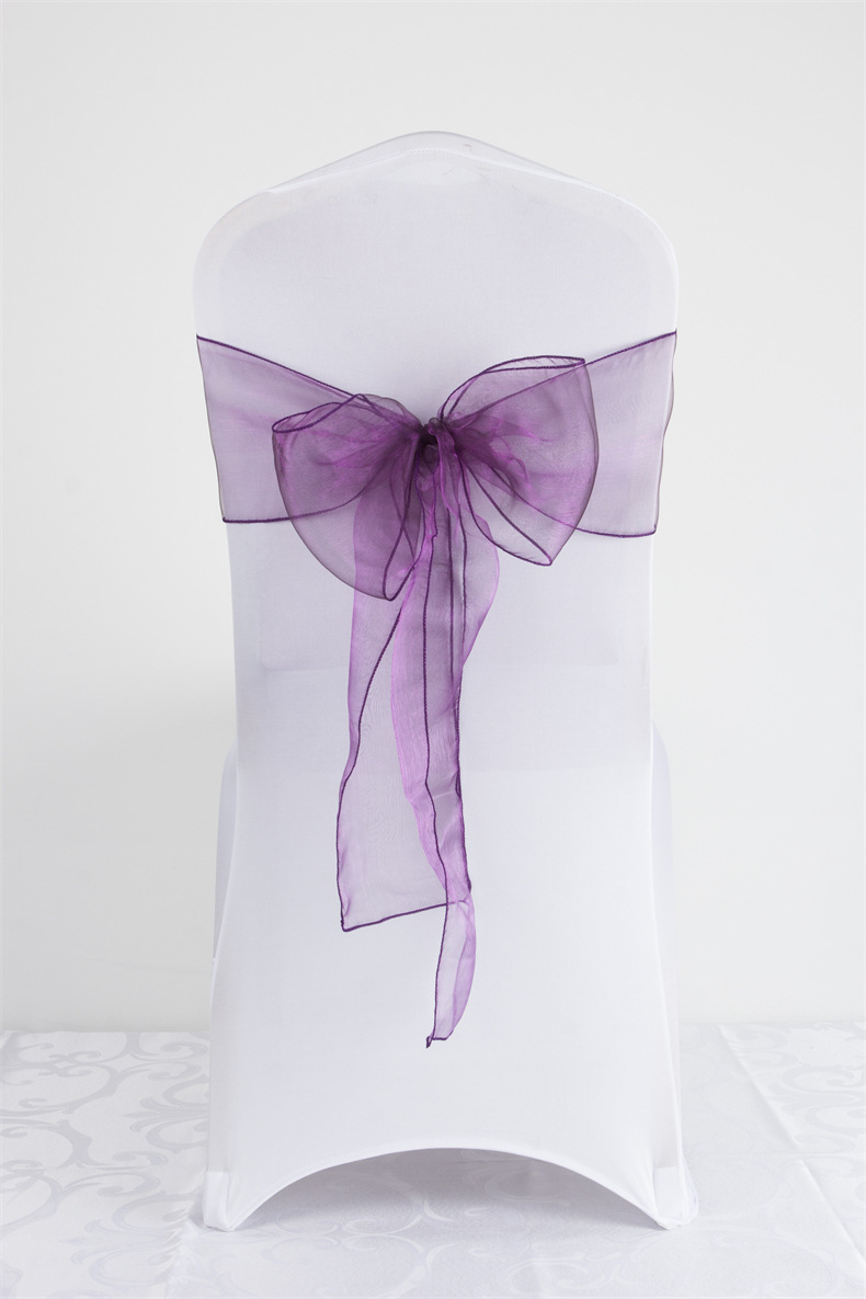 Süss Einfacher Stil Einfarbig Bogenknoten Polyester Bankett Täglich Stuhl Rücken Dekoration Streamer display picture 3