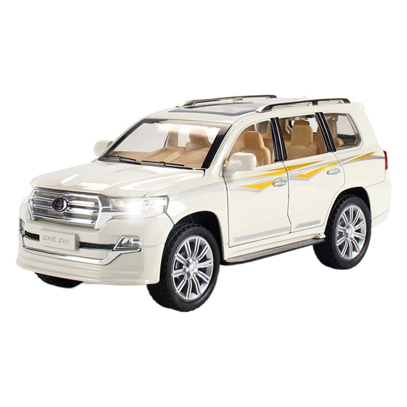 Coche 1:24 aleación coche modelo landkuroze vehículo todoterreno con sonido y luz batería coche música modelo adornos