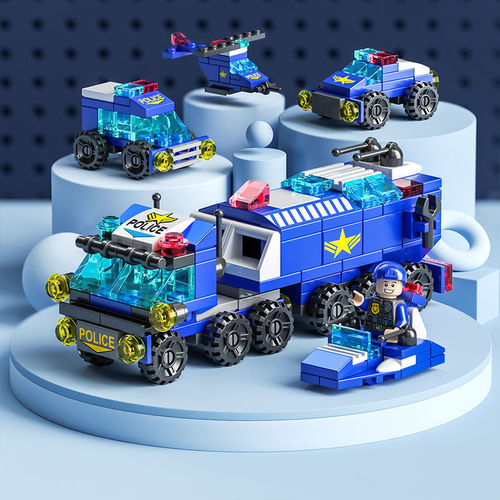 Compatible LEGO bag small blocks boy intelligence assembly military tank girl castle gift cross-border toy