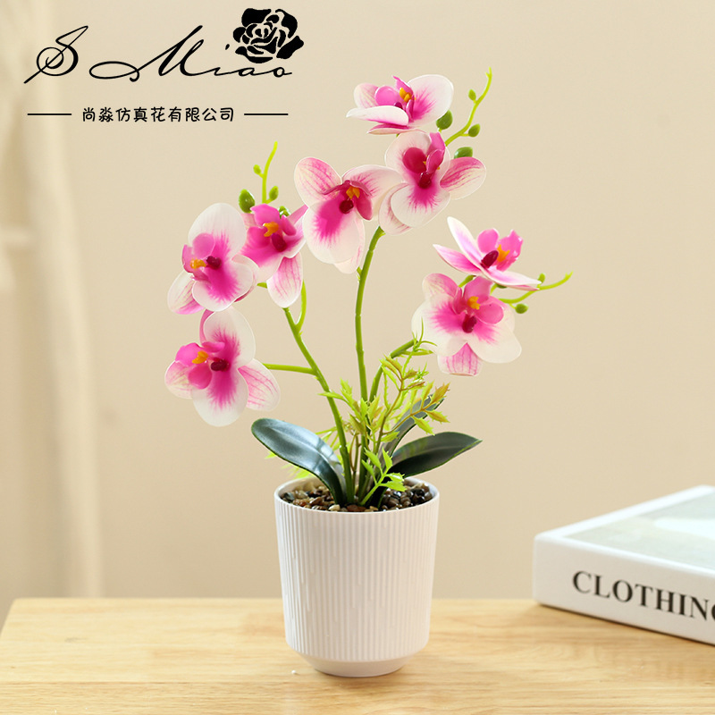 Flores falsas 3D impresión de película tri-ocho flores mariposa orquídea bonsai imitación de flores fabricantes de decoración de moda directa image 14