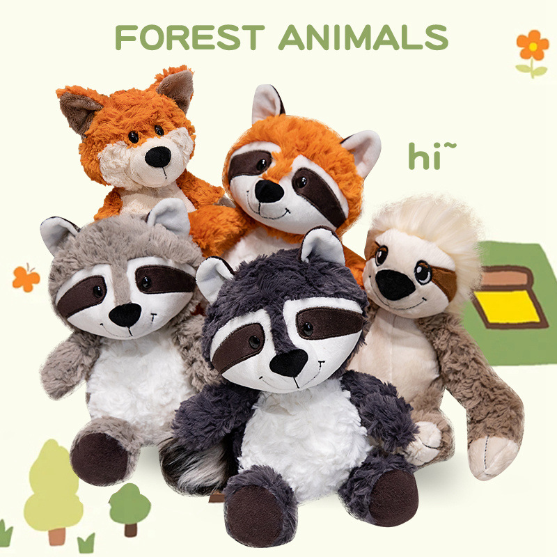 NICI森林朋友可爱小狐狸毛绒玩具浣熊公仔儿童玩具娃娃玩偶伴手礼