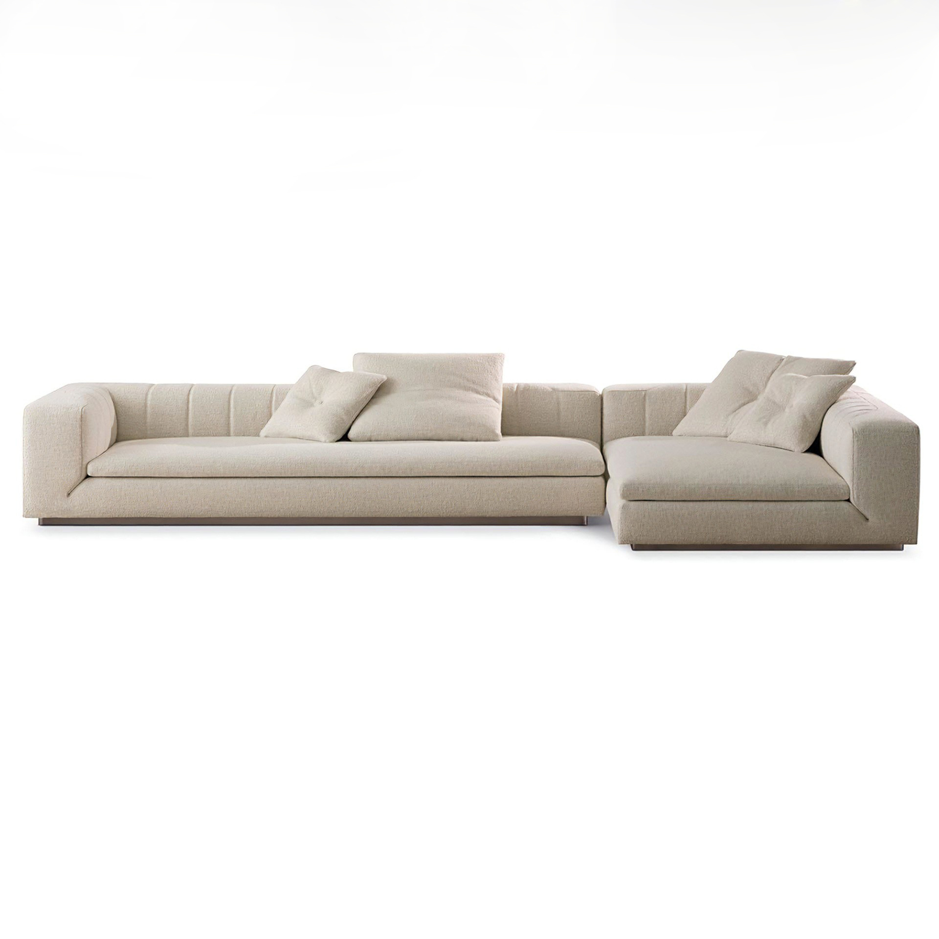 Italian Minimalist Riley Straight-Line Leather Sofa Large-Sized Modern Minimalist Living Room Corner Fabric Sofa Combination