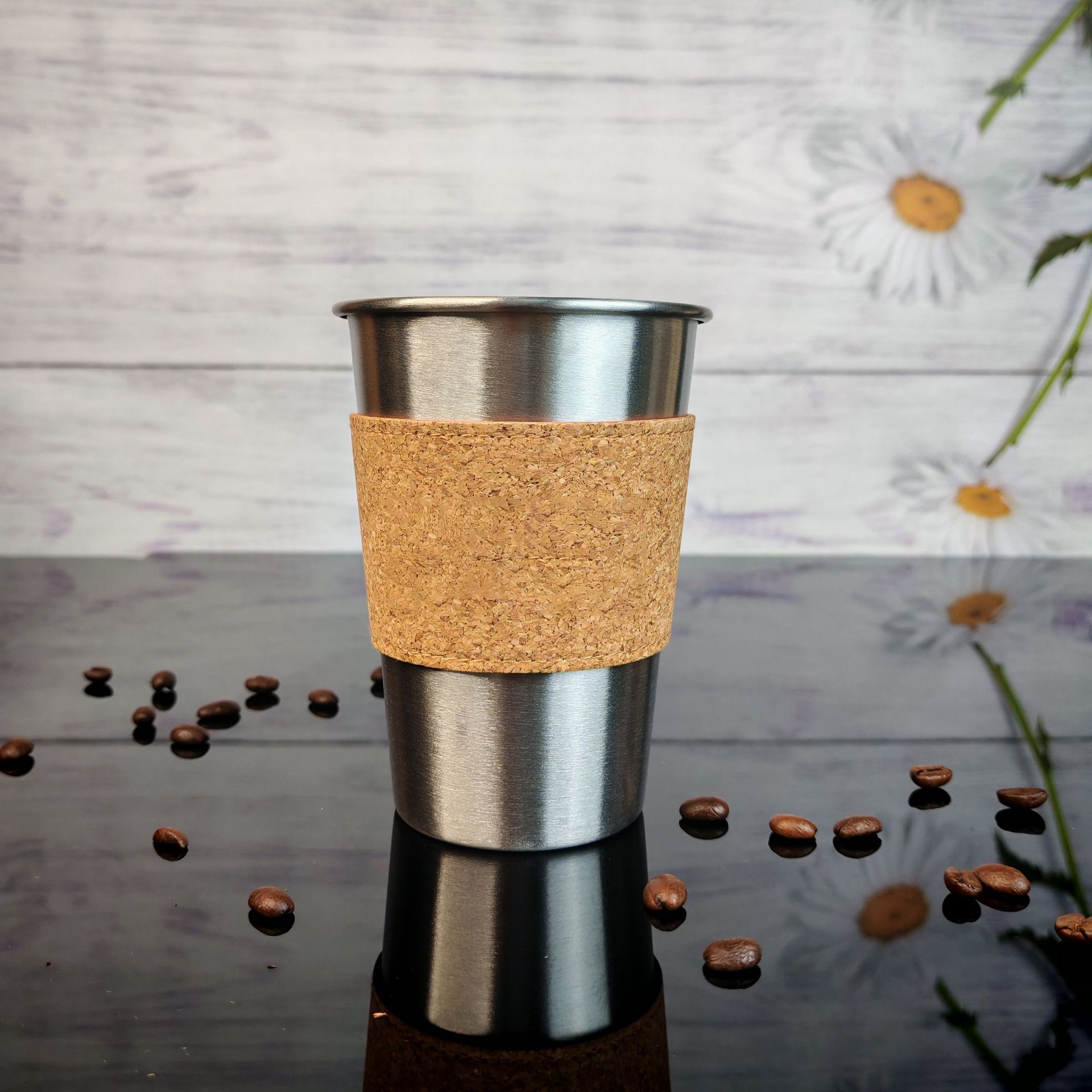 Inventario al por mayor camping al aire libre mano set de café de corcho mano máquina de café taza de café cafetera