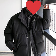 跨境冬季潮流棉服男士假两件牛仔拼接棉衣男百搭超保暖加厚棉袄外