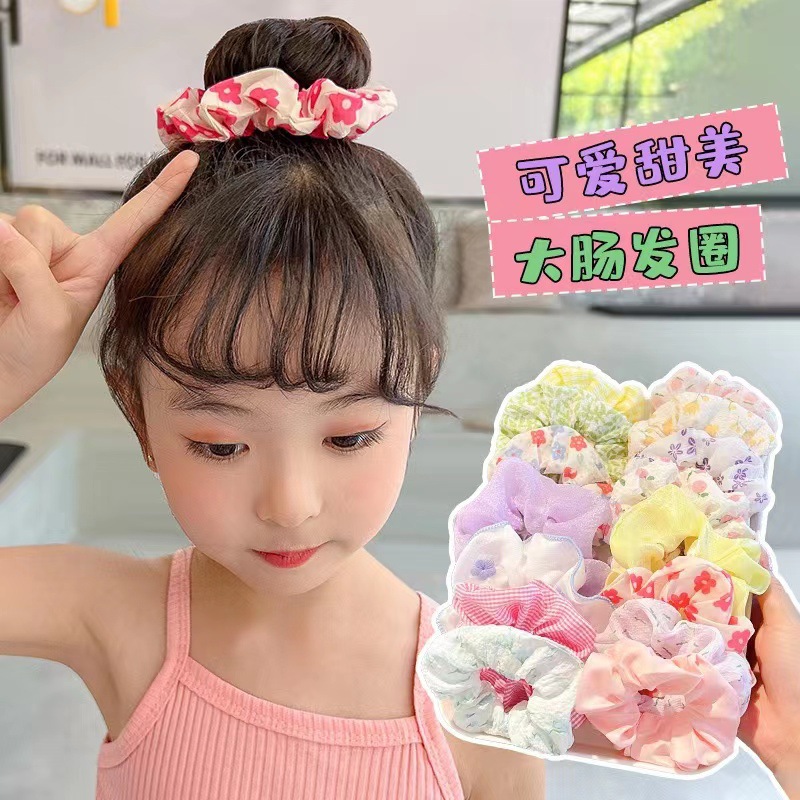 Red DE LOS NIÑOS rojo nuevo dulce no duele el cabello intestino grueso anillo de pelo tocado Linda niña bola cabeza cuerda de pelo tocado flor