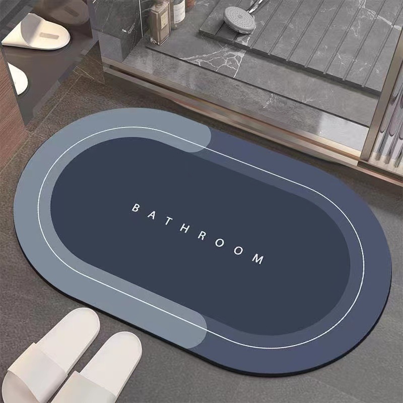Wholesale oval cushioned water-absorbent bathroom shower room entrance mat bathroom toilet non-slip water-absorbent mat
