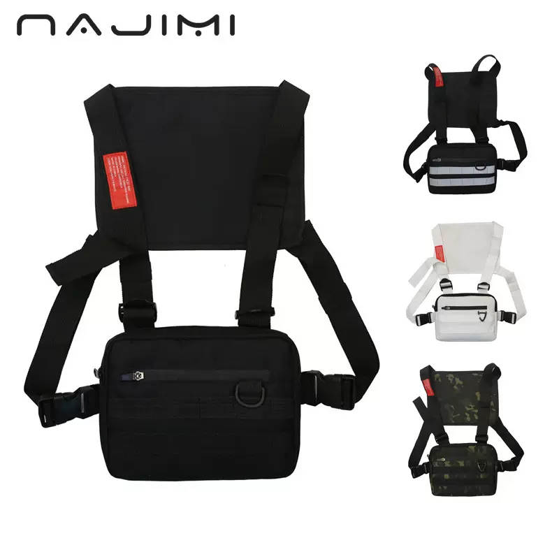 战术背心包男多用途工装机能风双肩包嘻哈潮牌胸包前挂包马甲挎包