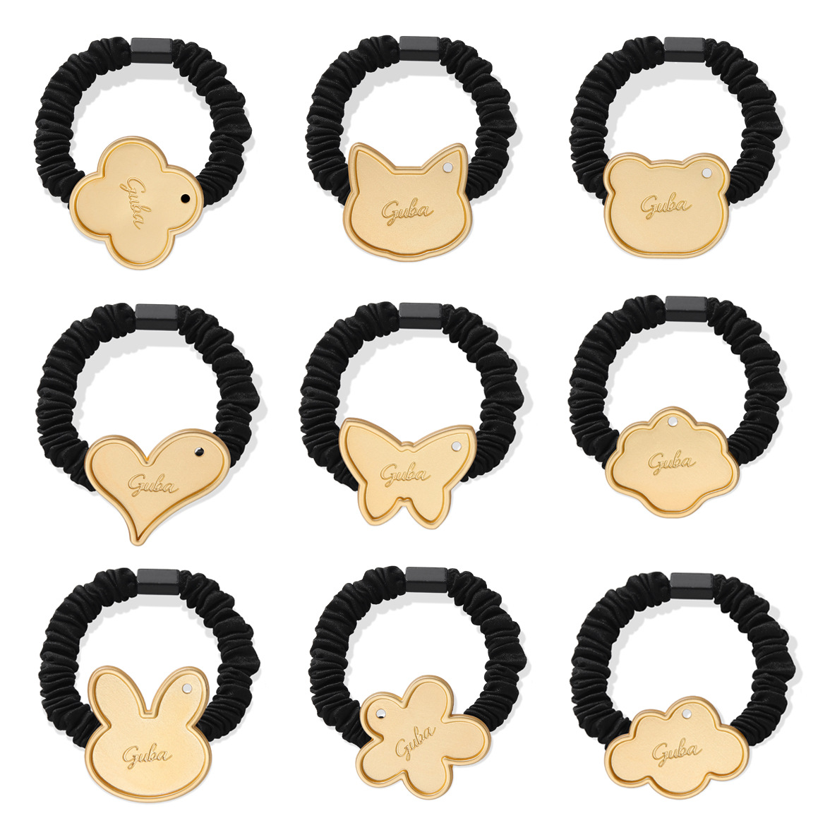 宋锦DIY发绳蝴蝶爱心小肠发圈铁皮贴布带盖手工创意七夕礼物