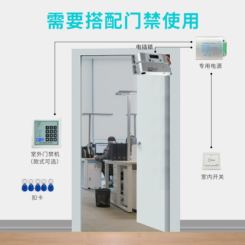 Shopping mall low temperature and light installation lock office glass door electronic lock warehouse fire door fire door electronic control lock