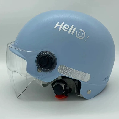 Motosiklet kaskı (dəbilqə) – New National Standard 3C Certified - 3c-frosted-blue-short-transparent-lens
