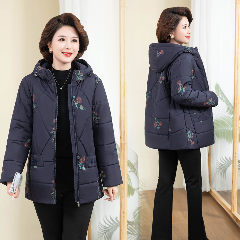 Madre de mediana edad, chaqueta de algodón de invierno, chaqueta de algodón de mediana edad, 2024, nueva abuela de mediana edad, chaqueta de algodón de invierno