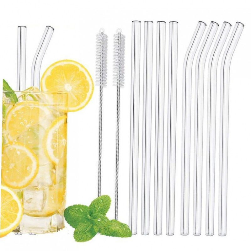 20cm Glass Smoothie Straw, Reusable Clear Drinking Straws