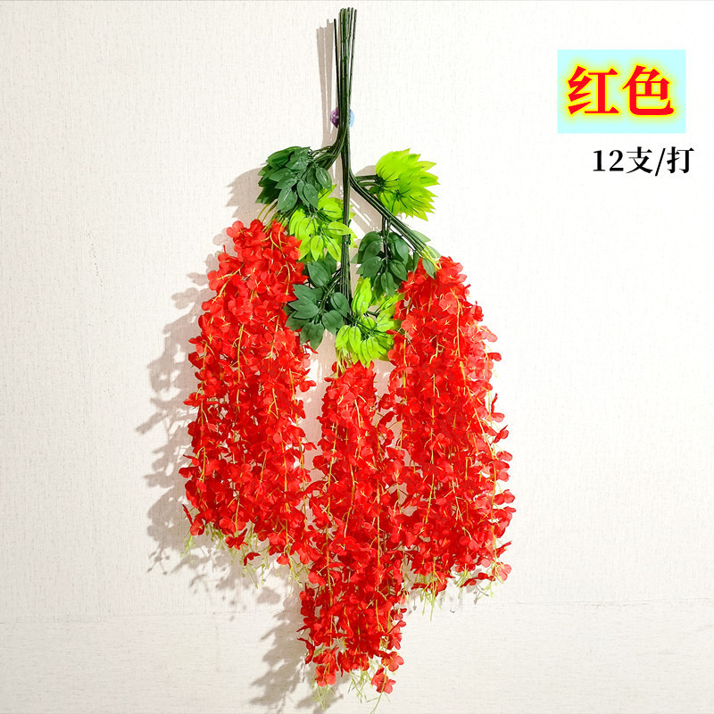 人工藤の花、豆の花、偽物の花、造花、緑の植物、リビングの天井、壁掛けの花、藤、結婚式の装飾、卸売|undefined